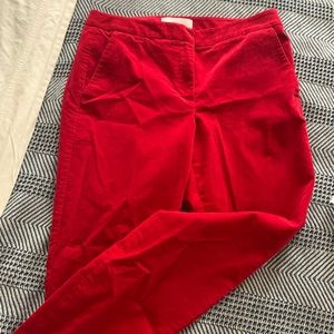 Talbots RSVP red velvet pants 6